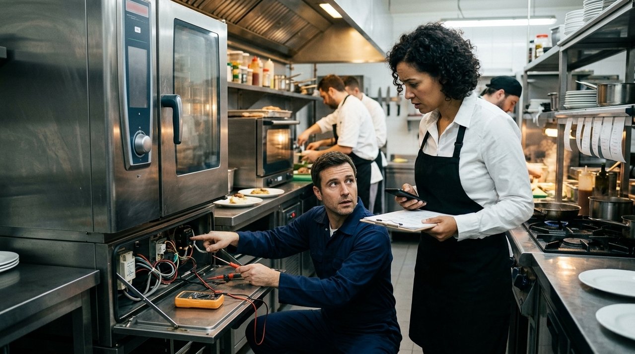 Restaurante compra forno industrial por R$ 48 mil, equipamento para de funcionar na primeira semana de movimento e assistência informa que instalação elétrica feita pelo vendedor não seguia especificação do fabricante