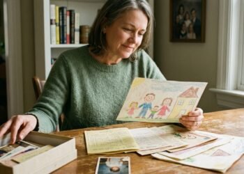 A psicologia diz que os pais que guardam boletins antigos e desenhos da infância podem estar preservando uma parte de sua própria história de vida, não apenas lembranças