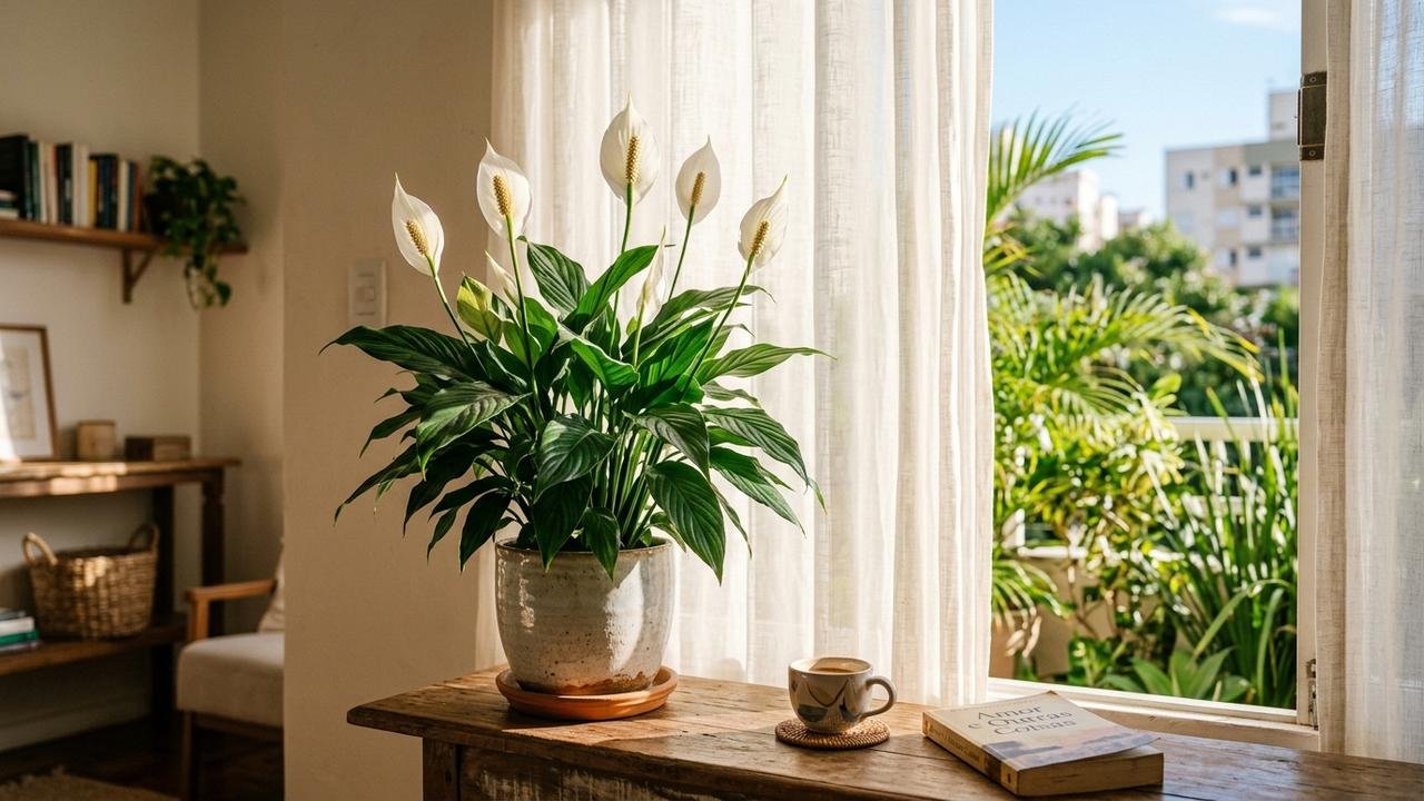 lírio-da-paz sem flores