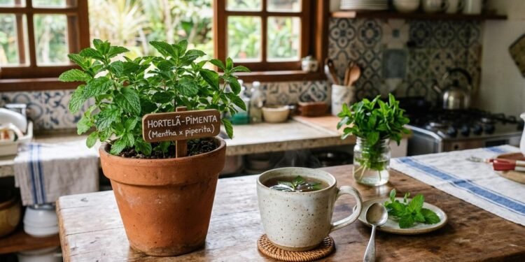 A planta citada pelo Ministério da Saúde entre os fitoterápicos é especificamente a Mentha x piperita L., enquanto uma muda cultivada em casa pode pertencer a outra espécie ou variedade.