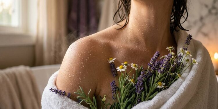 O ritual relaxante do body splash pós-banho: como os aromas suaves de lavanda e camomila preparam o corpo para uma noite de sono profundo