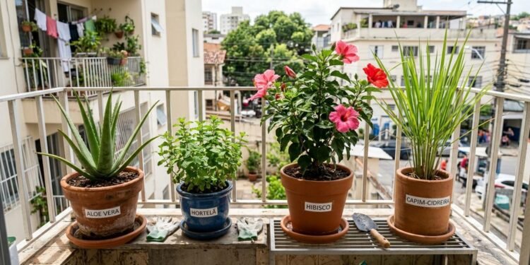 Antes de comprar mudas, observe quantas horas de sol direto chegam à varanda e quanto espaço cada planta terá quando adulta.