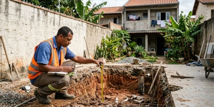 Proprietário instala piscina no quintal e acredita que o recuo do muro basta: o que o Código Civil realmente exige?