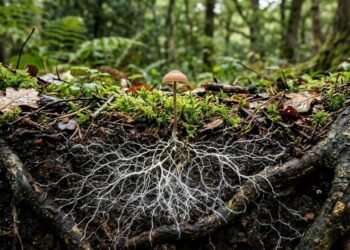 A malha biológica subterrânea com 110 quatrilhões de km: como os fungos sob nossos pés conectam florestas e regulam o clima do planeta