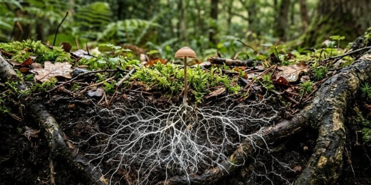 A malha biológica subterrânea com 110 quatrilhões de km: como os fungos sob nossos pés conectam florestas e regulam o clima do planeta