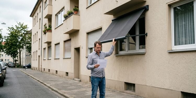 Morador instala toldo retrátil na janela para reduzir entrada de sol, mas recebe multa porque estrutura pode ser vista da rua e administração considera que houve alteração da fachada