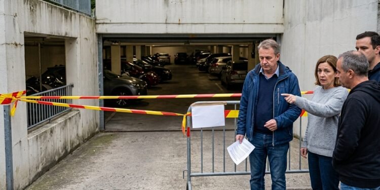 Moradores acordam com garagem interditada e descobrem que vistoria feita durante a madrugada identificou risco estrutural justamente no acesso onde ficam dezenas de veículos