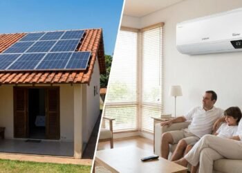Quantos painéis solares são necessários para manter um ar-condicionado inverter ligado e o que realmente define esse número