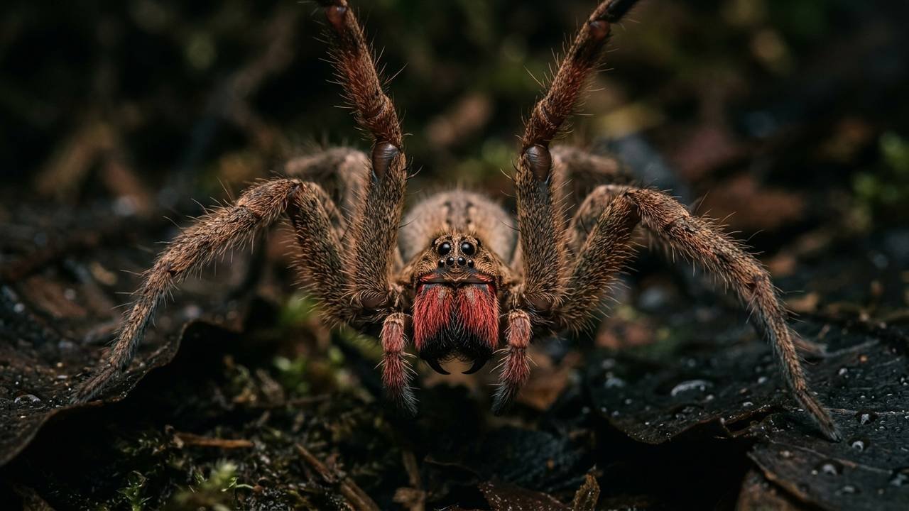 A postura de intimidação e a potência do veneno da aranha-armadeira que revelam um dos maiores interesses médicos da ciência