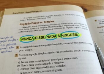 “Eu nunca disse nada a ninguém” tem 3 negativas — por que uma não cancela a outra?