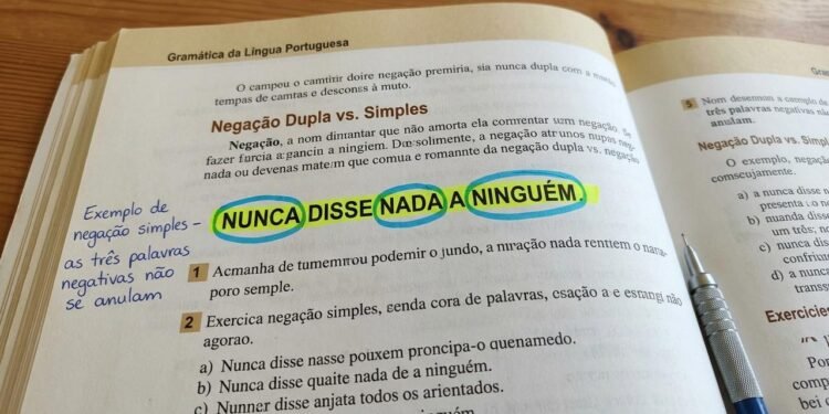 Assim, em “não quero nada”, a palavra nada reforça e completa a estrutura negativa iniciada por não, em vez de transformar a frase em “quero alguma coisa”.