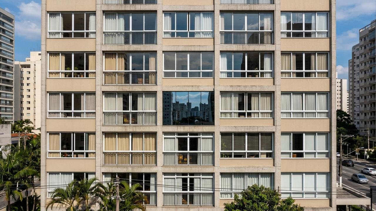 Família instala película refletiva nas janelas após apartamento atingir mais de 35°C no verão, mas síndico afirma que diferença de tonalidade altera fachada do prédio