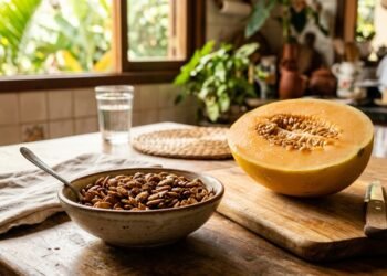 A parte do melão que quase sempre acaba no lixo pode ser aproveitada na cozinha depois de um preparo rápido e simples