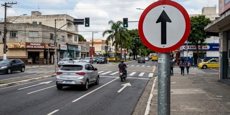 É comum interpretar qualquer seta vertical como indicação de que a via possui sentido único, mas essa leitura pode estar errada.