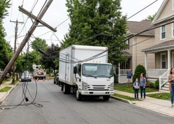 Caminhão derruba cabos ao passar por rua residencial e moradores ficam sem internet e telefone justamente durante dia de trabalho remoto e aulas online