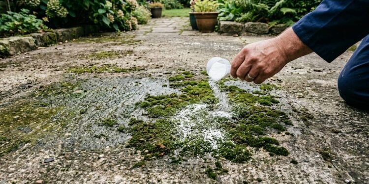 Sem cloro puro, nem esfregão no sol: a mistura barata com sabão em pó que destrói o lodo verde do piso grosso do quintal sem nenhum esforço