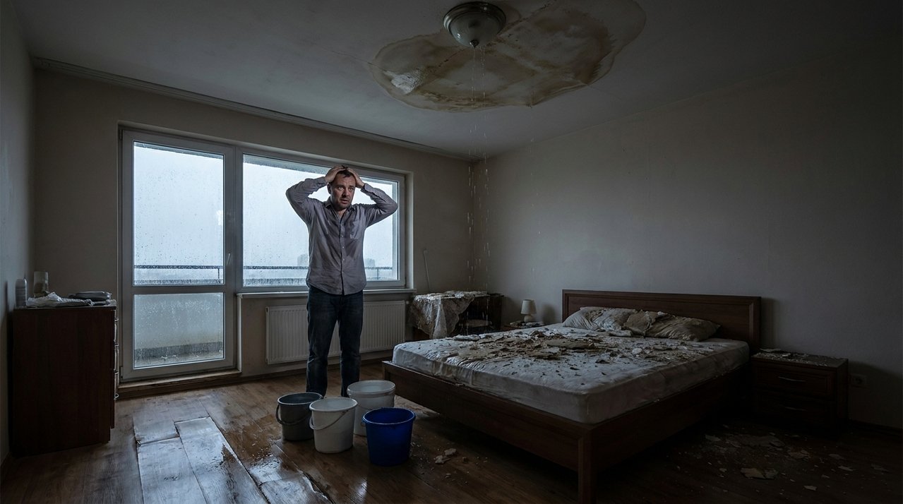 Morador compra apartamento reformado e infiltração escondida aparece na primeira temporada de chuva