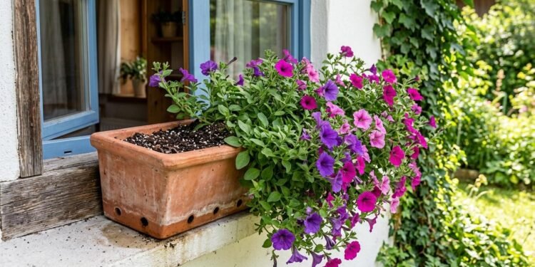A verbena produz grupos de pequenas flores que podem ocupar vasos sem exigir uma estrutura muito grande