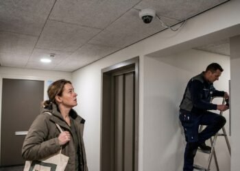 Condomínio instala câmera apontada para corredor dos apartamentos e moradora questiona gravação constante da porta de sua residência; discussão envolve segurança e limite da vigilância em áreas comuns