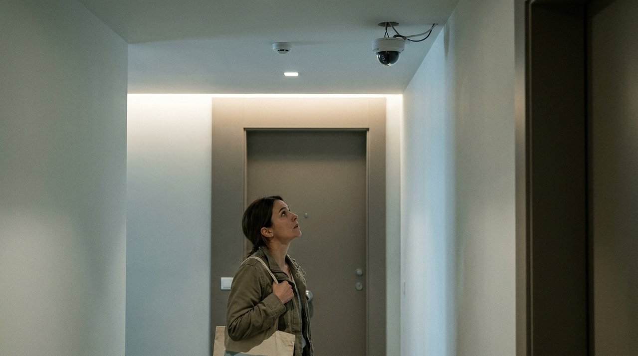 Condomínio instala câmera apontada para corredor dos apartamentos e moradora questiona gravação constante da porta de sua residência; discussão envolve segurança e limite da vigilância em áreas comuns