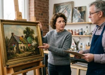 Mulher entrega quadro antigo herdado dos avós para restauração e recebe a obra meses depois com partes da pintura original refeitas, sem que o procedimento tivesse sido combinado