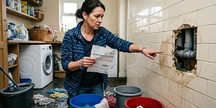 Moradora recebe conta de água três vezes maior que o normal e descobre vazamento escondido dentro da parede; companhia exige pagamento integral enquanto reparo é realizado