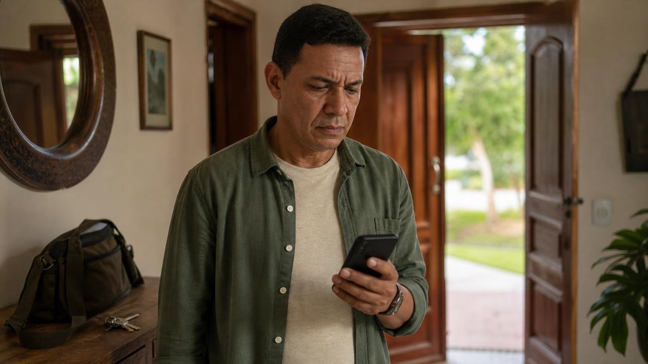 A necessidade de controle aparece em checagens e preparação antes de sair.
