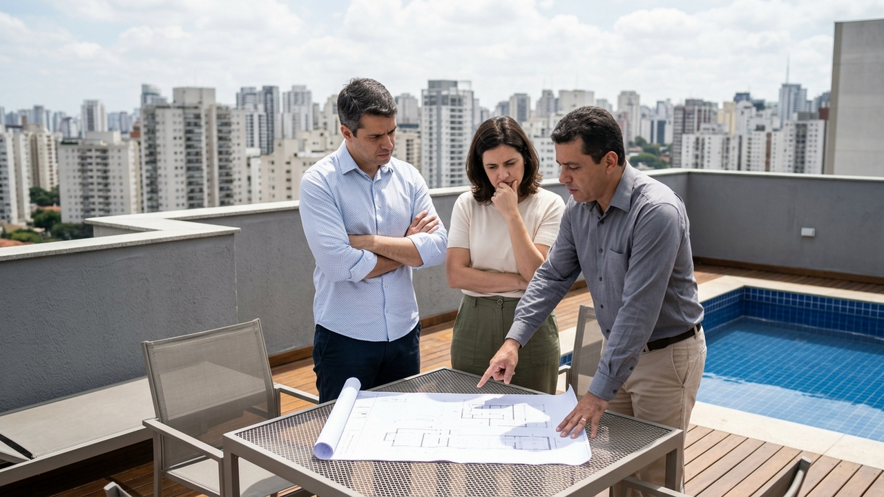 Família compra cobertura com piscina privativa e, anos depois, descobre na convenção que parte do terraço pertence ao condomínio e não pode ser modificada livremente