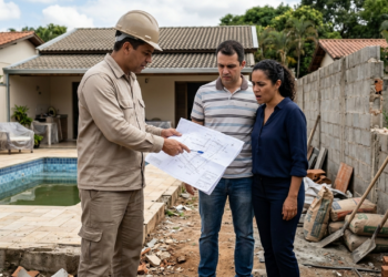 Casal paga R$ 720 mil por casa com piscina e, durante a primeira grande reforma, descobre que parte da construção avança sobre o terreno vizinho