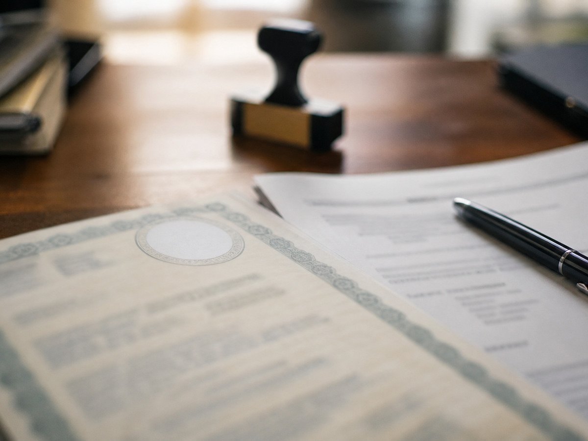 Matrícula do imóvel e contrato de aluguel sobre a mesa