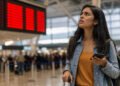 Passageira descobre o voo cancelado no aeroporto