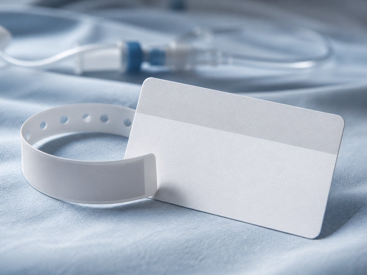 Carteirinha do plano e pulseira do hospital