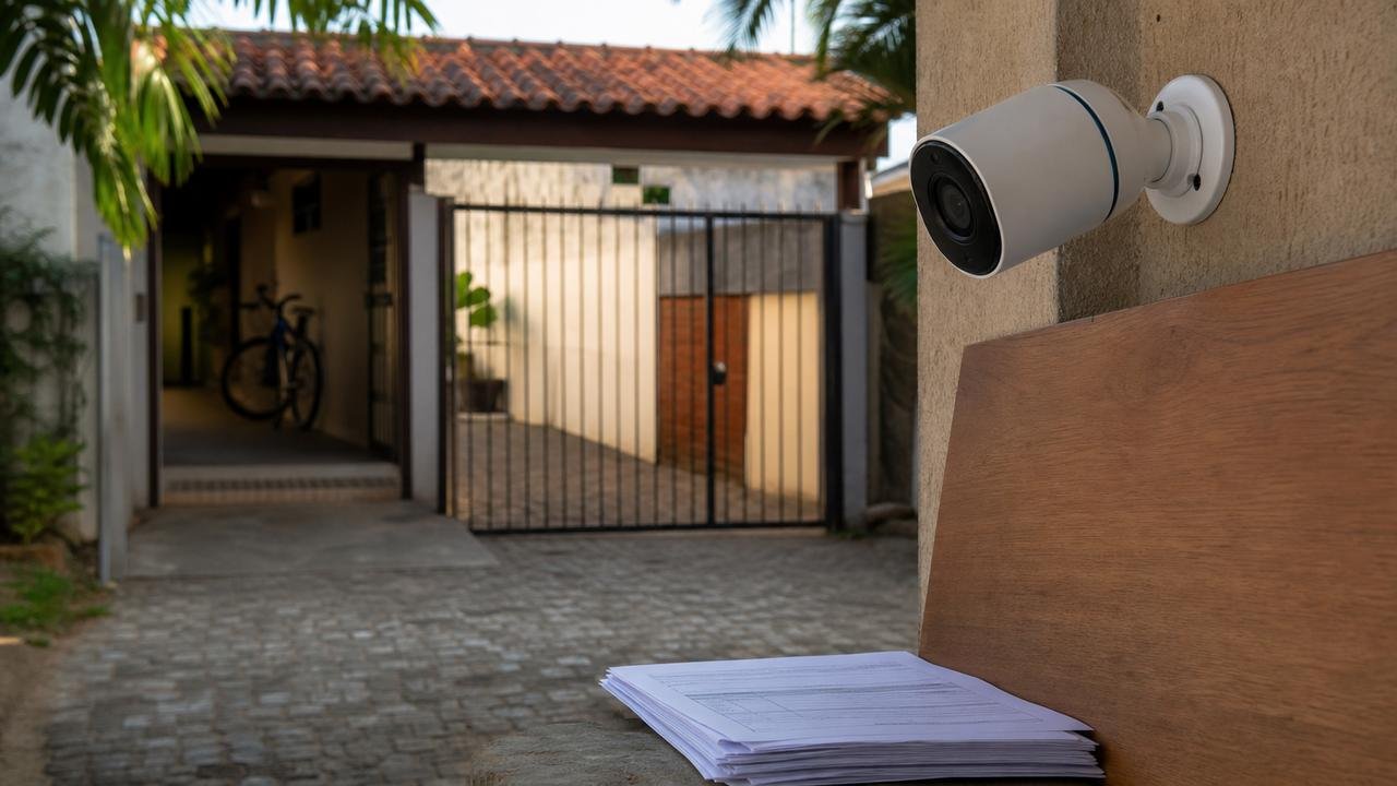 Ajuste no enquadramento pode conciliar segurança do portão e privacidade.