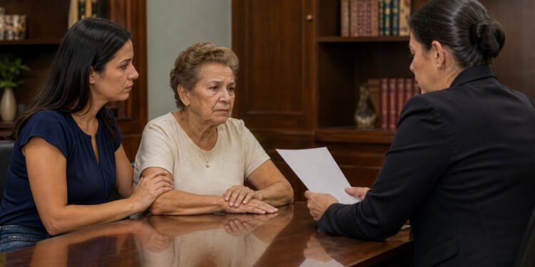 Aposentada faz o testamento no cartório com a neta ao lado