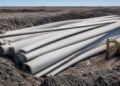 Pás de turbina enterradas no aterro de Wyoming