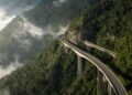 Viadutos da Rodovia dos Imigrantes sobre a Mata Atlântica