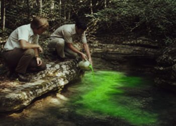Cientistas despejam corante no sumidouro de Kentucky