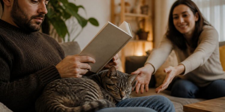 Gato escolhe o colo de quem não o procura