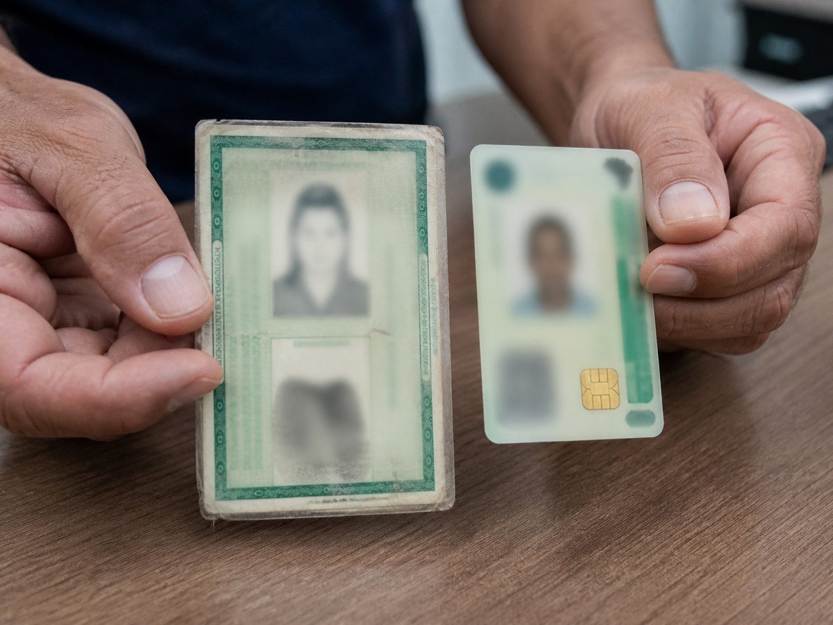 RG antigo e a nova Carteira de Identidade Nacional lado a lado