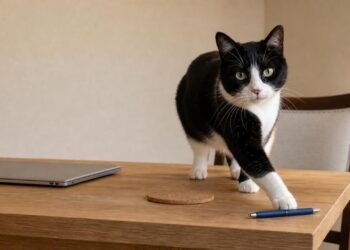 Derrubar objetos pode ser um pedido de atenção aprendido pelo gato.