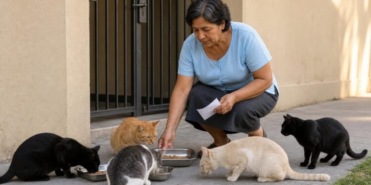 Alimentação controlada de gatos comunitários pode gerar conflito com regras condominiais.