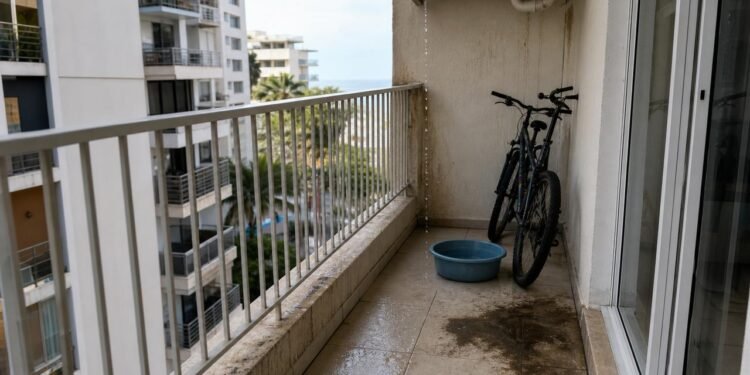 Gotejamento do ar-condicionado pode causar infiltração e conflito entre apartamentos vizinhos.