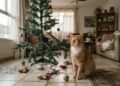 A árvore de Natal amanhece desmontada todos os dias, mas três ajustes podem reduzir o interesse do gato pelos enfeites
