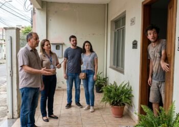 Proprietário aparece com corretor e dois compradores às 8h de sábado sem combinar visita previamente com família que ainda mora no imóvel