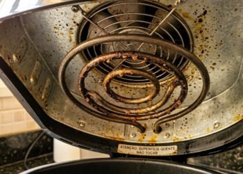 Air fryer começa a soltar cheiro forte de gordura mesmo depois de ter o cesto lavado corretamente