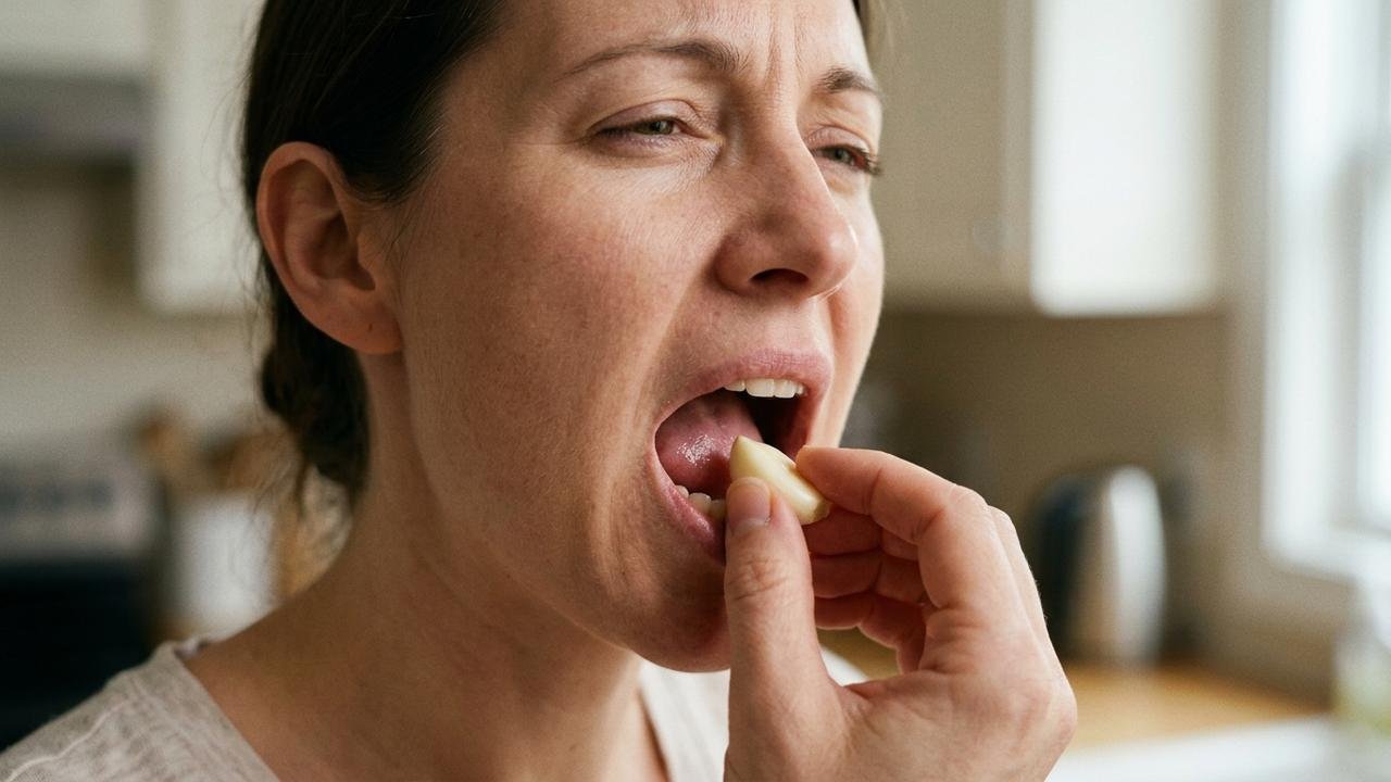 Colocar alho amassado direto na gengiva para aliviar dor de dente: o alerta dos dentistas sobre o perigo real de queimadura química na boca
