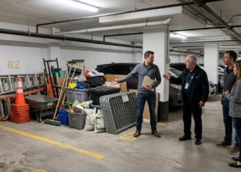 Moradora compra apartamento com vaga de garagem anunciada como privativa e descobre que o espaço é utilizado há anos pelo síndico para guardar equipamentos do condomínio; o conflito chega à assembleia