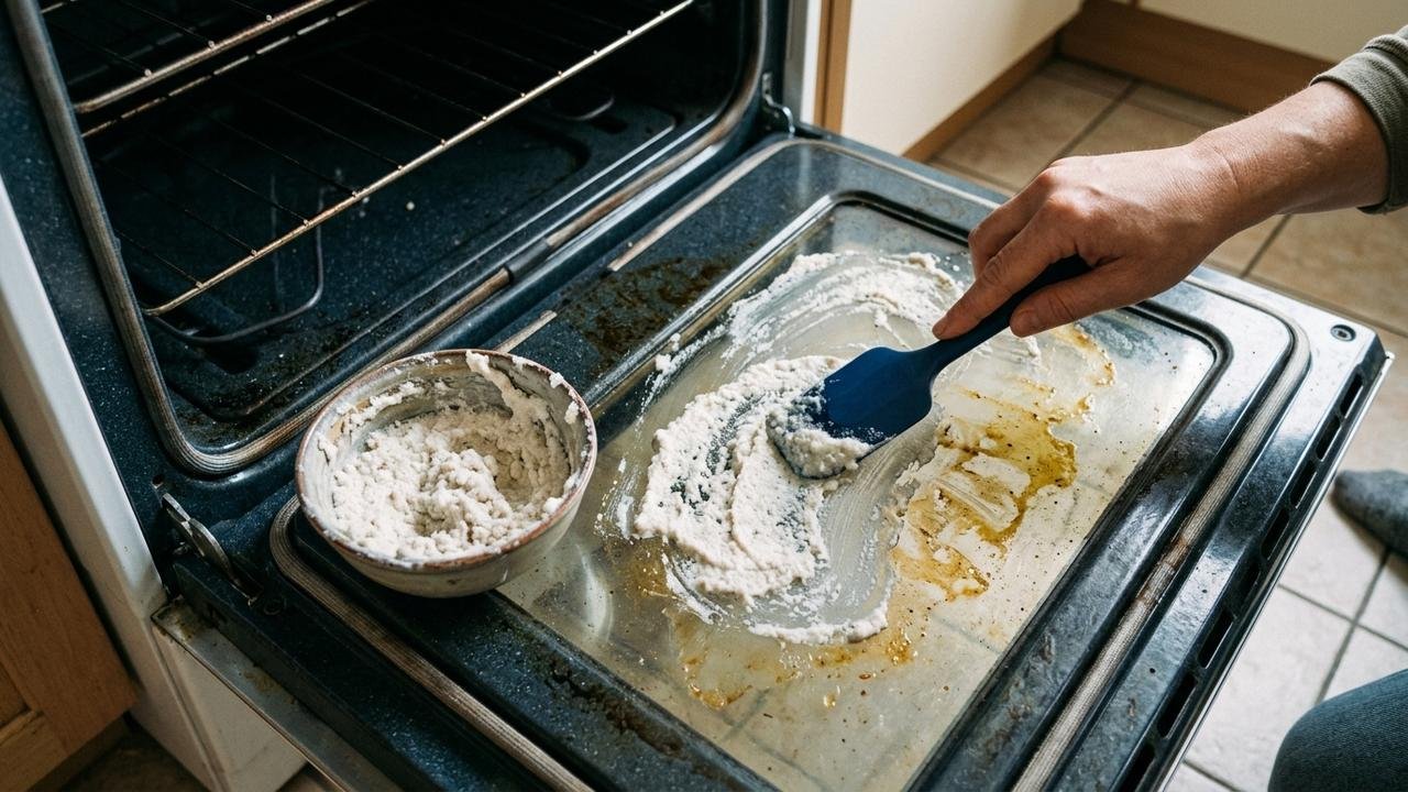 Como limpar a gordura amarela incrustada no fundo do forno