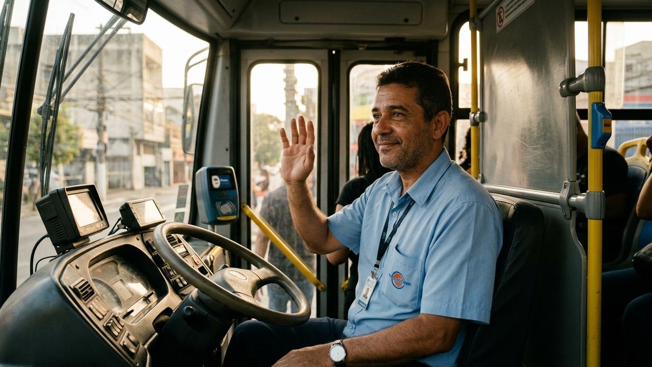 agradecer ao motorista do ônibus