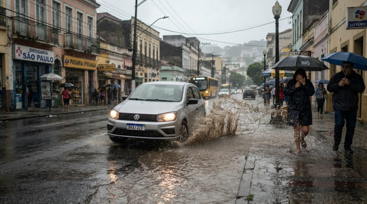 Multa por jogar água em pedestre ao passar por poças d'água de carro.